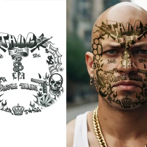 Plakbare Gezichtstattoos Thug Life