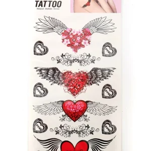 Plaktattoos Hart met vleugels