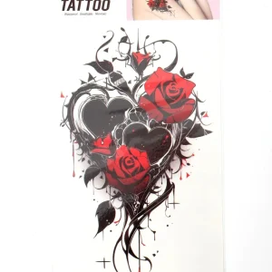 Plaktattoos Hart met rozen