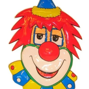 Clownsdeco met rood haar 70cm