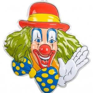 Clownsdeco clown groene haren 50x50cm