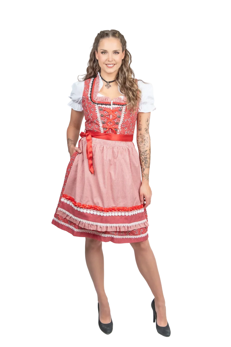 Dirndl Bloemen voor dames 2-delig - Afbeelding 5